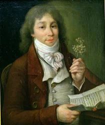 Porträtt av Fabre dEglantine (1750-94) med sin gyllene eglantin